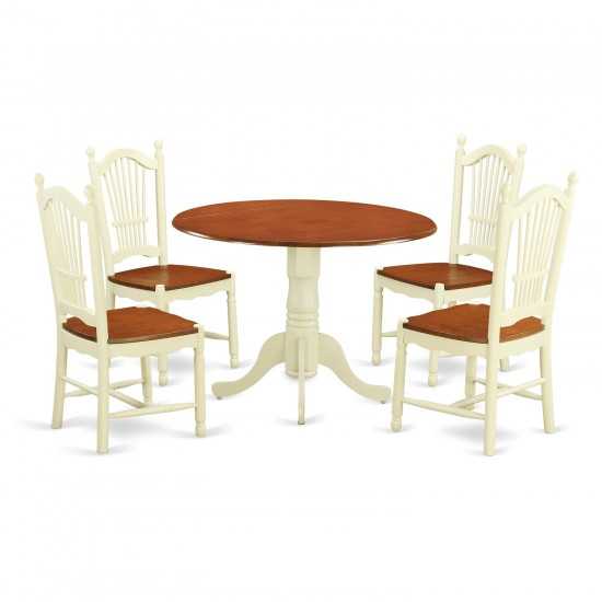 5 Pc Kitchen Nook Dining Set - Kitchen Dinette Table And 4 Kitchen Chairs