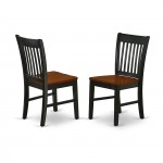 3Pc Round 36" Dinner Table And Two Wood Seat Dining Chairs