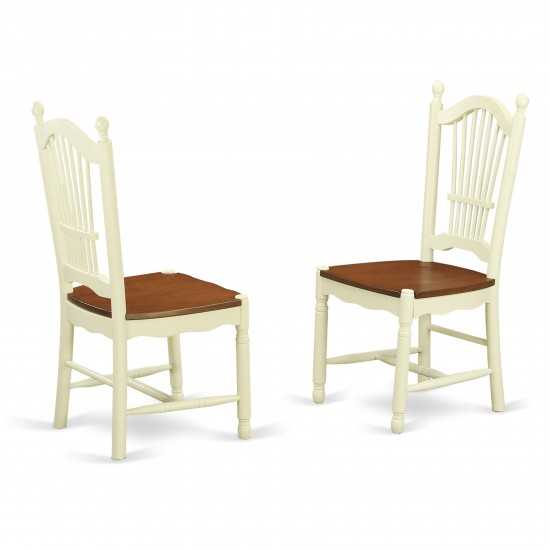 3 Pc Set, Round Small Table, 2 Leather Kitchen Chairs In Buttermilk, Cherry .