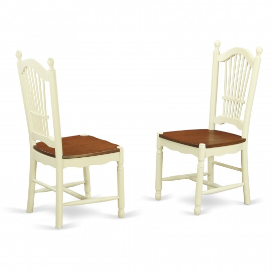 5 Pc Set, Round Small Table, 4 Leather Kitchen Chairs In Buttermilk, Cherry .