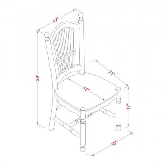 5 Pc Set, Round Small Table, 4 Leather Kitchen Chairs In Buttermilk, Cherry .