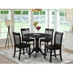 5 Pc Small Kitchen Table, Chairs Set-Round Kitchen Table, 4 Dinette Chairs