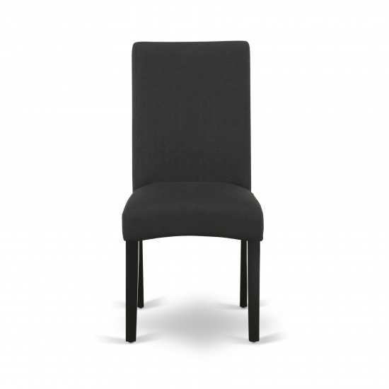 5Pc Round 42" Kitchen Table, Two 9-Inch Drop Leaves, Four Chair, Black Leg, Black