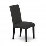5Pc Round 42" Kitchen Table, Two 9-Inch Drop Leaves, Four Chair, Black Leg, Black