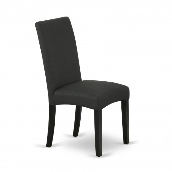 5Pc Round 42" Kitchen Table, Two 9-Inch Drop Leaves, Four Chair, Black Leg, Black