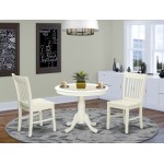 3 Pc Kitchen Table Set With A Dining Table And 2 Kitchen Chairs In Linen White