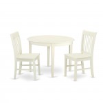 3 Pc Kitchen Table Set, Dining Table And 2 Faux Leather Kitchen Chairs In White