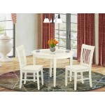 3 Pc Kitchen Table Set, Dining Table And 2 Faux Leather Kitchen Chairs In White