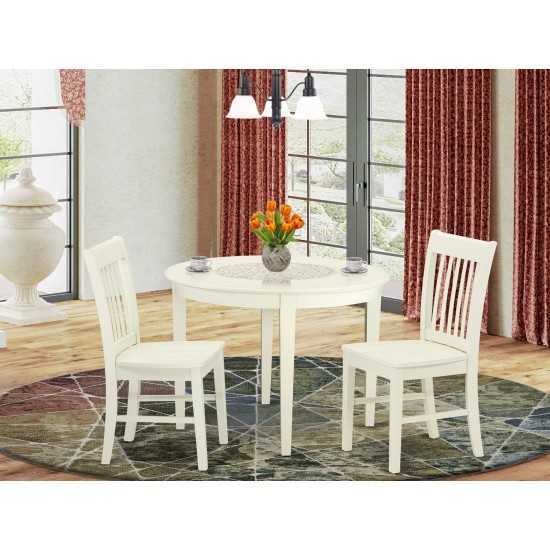 3 Pc Kitchen Table Set, Dining Table And 2 Faux Leather Kitchen Chairs In White