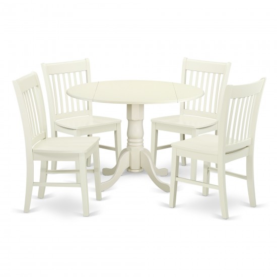 5 Pc Dublin Kitchen Table Set-Dining Table And 4 Wood Seat Kitchen Chairs