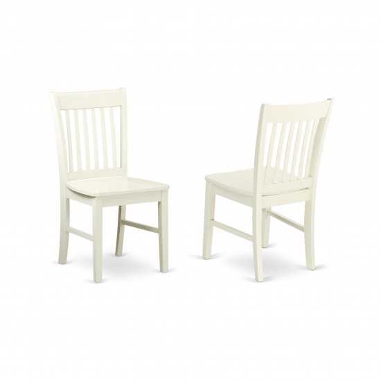 3 Pc Dining Set, 1 Drop Leaves Table, 2 Linen White Chair, Slatted Back, Linen White Finish