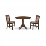 3 Pc Small Kitchen Table Set-Round Kitchen Table And 2 Chairs