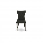 5Pc Small Dining Set- 4 Upholstered Chairs, Table Solid Wood Frame -High Back & Black Finish