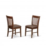 3 Pc Kitchen Set, Mahogany Dinning Table, 2 Mahogany Kitchen Chairs, Slatted Back, Mahogany Finish