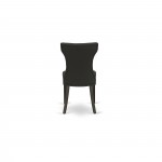 5Pc Small Dining Set- 4 Upholstered Chairs, Table Solid Wood Frame -High Back & Black Finish