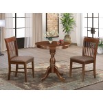 3-Pc Dining Room Table Set 2 Wooden Dining Chairs And 1 Dining Table (Mahogany)