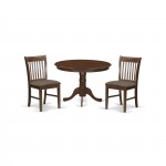 3 Pc Set With A Kitchen Table And 2 Dinette Chairs In Mahogany