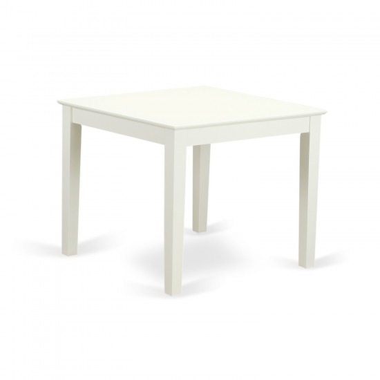 5Pc Square 36" Table, Four Parson Chair, White Finish Leg, Fabric- Gray Color