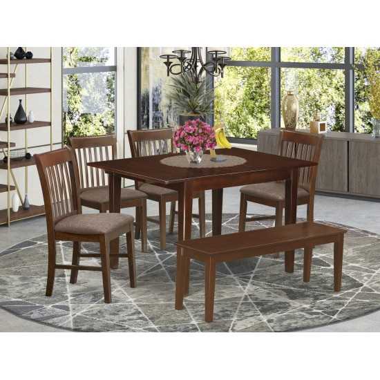 6 Pc Dinette Set For Small Spaces- Tables And 4 Dining Chairs And Bench