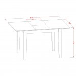 6 Pc Dinette Set For Small Spaces- Tables And 4 Dining Chairs And Bench