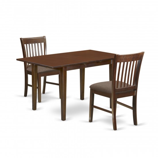 3 Pc Dinette Set- Table With A 12In Leaf And 2 Dining Chairs