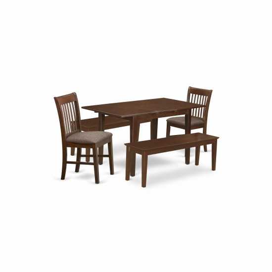 5 Pc Dining Room Set With Bench - Table Plus 2 Dining Chairs And 2 Benches