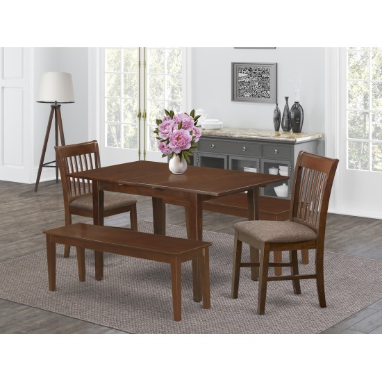 5 Pc Dining Room Set With Bench - Table Plus 2 Dining Chairs And 2 Benches