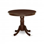 5Pc Round 36" Table And 4 Parson Chair, Mahoganyleg And Fabric- Cream Color