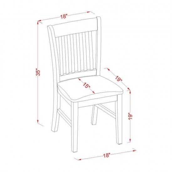 5 Pc Kitchen Nook Dining Set - Table With A 12In Leaf And 4 Dining Chairs