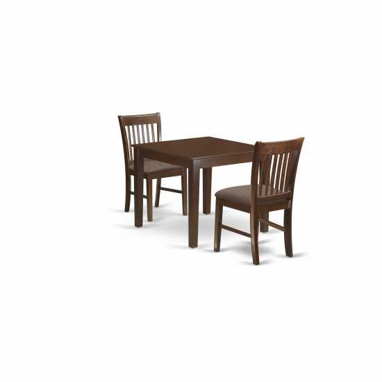 3 Pc Small Kitchen Table Set -Square Table And 2 Kitchen Dining Chairs