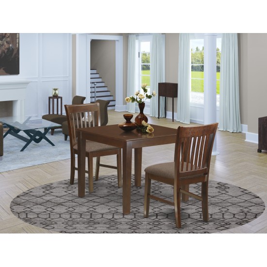 3 Pc Small Kitchen Table Set -Square Table And 2 Kitchen Dining Chairs