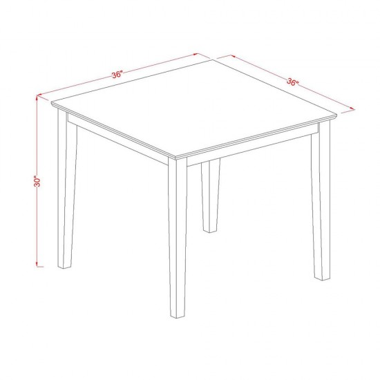 3 Pc Small Kitchen Table Set -Square Table And 2 Kitchen Dining Chairs