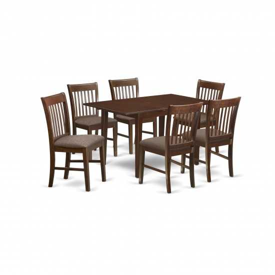 7 Pc Kitchen Dinette Set- Table With 6 Kitchen Dining Chairs