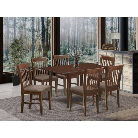 7 Pc Kitchen Dinette Set- Table With 6 Kitchen Dining Chairs