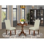 3-Pc Dining Room Set 2 Dining Room Chairs And 1 Kitchen Dining Table (Mahogany)