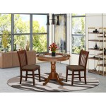 5Pc Round 36" Table And Four Kitchen Wood Seat Chairs