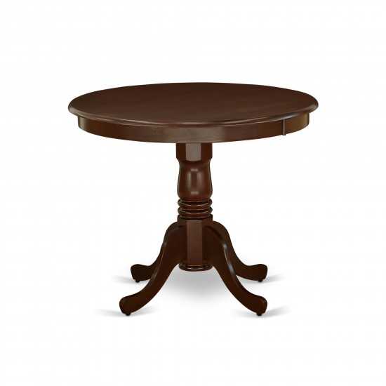 5Pc Rounded 36" Table And 4 Wood Seat Dining Chairs