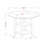 3Pc Dining Set, Pedestal Table, Two Shelves, 2 Parson Chairs, Doeskin Upholstered Chairs Seat, Linen White