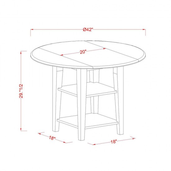 3Pc Dining Set, Pedestal Table, Two Shelves, 2 Parson Chairs, Doeskin Upholstered Chairs Seat, Linen White