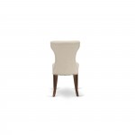 3Pc Kitchen Dining Set, Kitchen Table, 2 Parson Chairs, Light Beige Parson Chairs Seat, Rubber Wood Legs, Mahogany