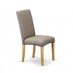 5Pc Rectangle 42/53.5" Dinette Table, 12 In Leaf, Four Chair, Dark Khaki