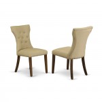 3Pc Dining Set, Kitchen Table, 2 Kitchen Parson Chairs, Brown Seat, Natural