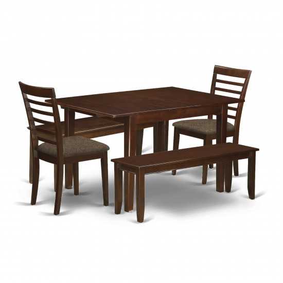 5 Pc Dinette Set-Small Dining Tables And 2 Dining Chairs And 2 Benches