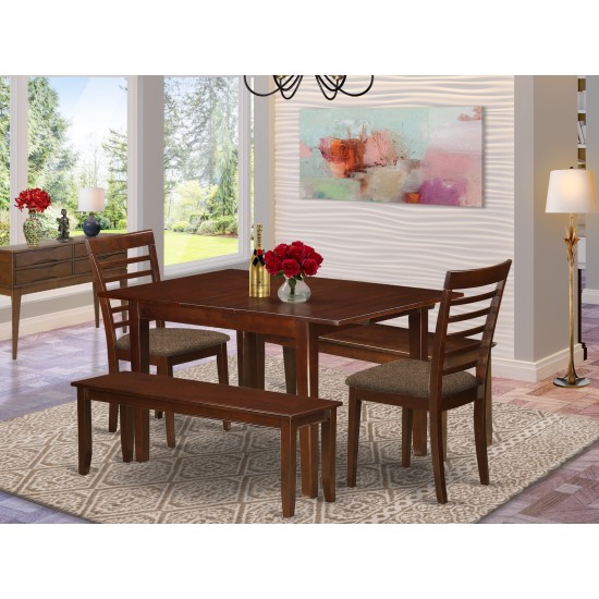 5 Pc Dinette Set-Small Dining Tables And 2 Dining Chairs And 2 Benches