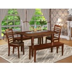 5 Pc Dinette Set-Small Dining Tables And 2 Dining Chairs And 2 Benches