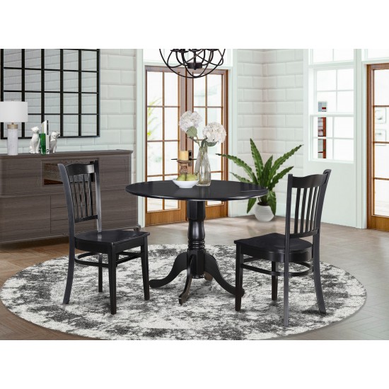 3 Pc Small Kitchen Table, Chairs Set-Round Kitchen Table, 2 Dinette Chairs