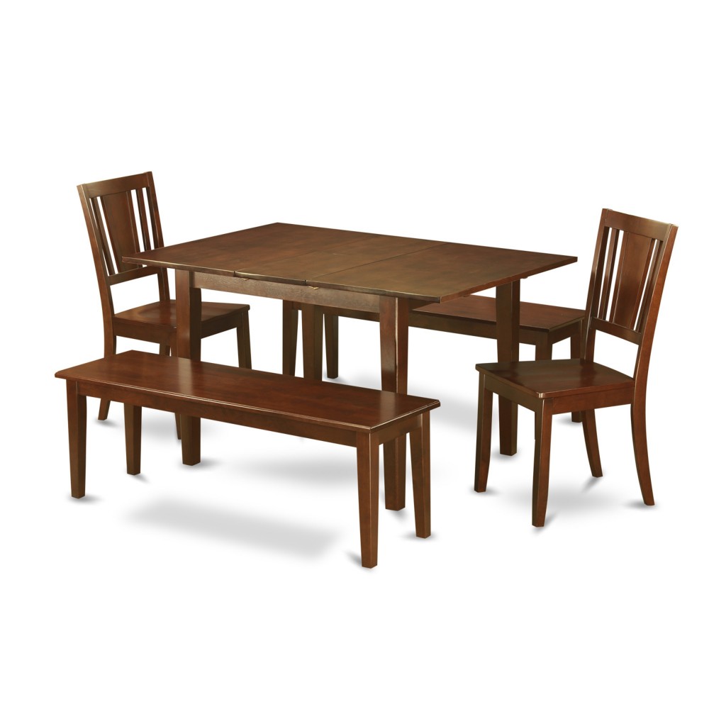 5 Pc Dinette Set For Small Spaces-Tables 2 Dining Chairs And 2 Benches