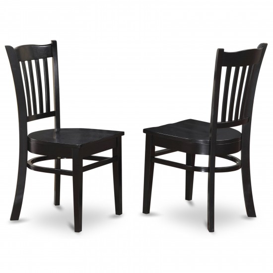 3-Pc Dining Set 2 Dining Chairs, Slatted Back, Butterfly Leaf Seat, Table, Black