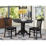 3 Pc Small Kitchen Table Set-Round Table And 2 Kitchen Chairs