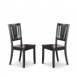 3Pc Kitchen Set 2 Wood Dining Chairs, Butterfly Leaf Dining Table, Black